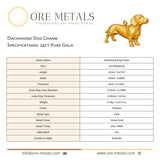 24ct Pure Gold - Dachshund Dog Charm