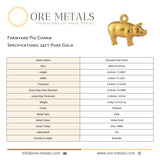 24ct Pure Gold - Farmyard Pig Charm