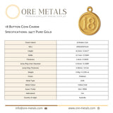 24ct Pure Gold - 18 Button Coin Charm