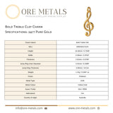 24ct Pure Gold - Bold Treble Clef Charm