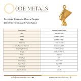 24ct Pure Gold - Egyptian Pharaoh Queen Charm