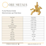 24ct Pure Gold - Flying Pegasus Charm