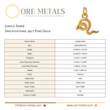24ct Pure Gold - Jungle Snake Charm