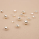 Half Drilled - Round White Pearls