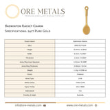 24ct Pure Gold - Badminton Racket Charm