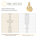 24ct Pure Gold - Double Horseshoe Charm