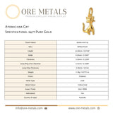 24ct Pure Gold - Atomic era Cat Charm