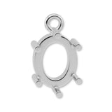 9ct White Gold - Oval Prong Setting