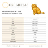 24ct Pure Gold - British Shorthair Cat Charm