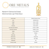 24ct Pure Gold - Nefertiti Cartouche Charm