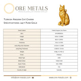 24ct Pure Gold - Turkish Angora Cat Charm
