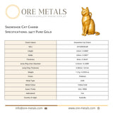 24ct Pure Gold - Snowshoe Cat Charm