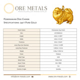 24ct Pure Gold - Pomeranian Dog Charm