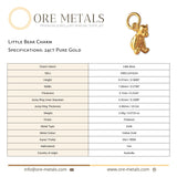 24ct Pure Gold - Little Bear Charm