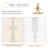 24ct Pure Gold - Resort Snowboarder Charm