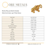 24ct Pure Gold - Retro Roller Skate Charm