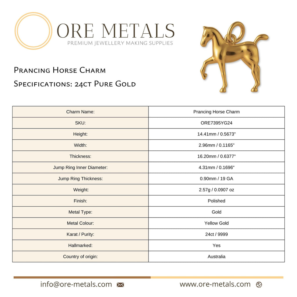 24ct Pure Gold - Prancing Horse Charm