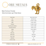 24ct Pure Gold - Baby Chicklet Charm