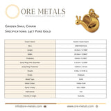24ct Pure Gold - Garden Snail Charm