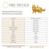24ct Pure Gold - Norwegian Forest Cat Charm