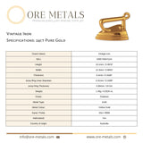 24ct Pure Gold - Vintage Iron Charm