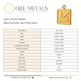 24ct Pure Gold - Lost L Plate Charm