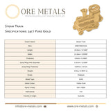 24ct Pure Gold - Steam Train Charm