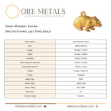 24ct Pure Gold - Hairy Wombat Charm