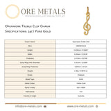 24ct Pure Gold - Openwork Treble Clef Charm