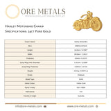 24ct Pure Gold - Harley Motorbike Charm