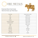 24ct Pure Gold - Farmyard Dairy Cow Charm