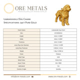 24ct Pure Gold - Labradoodle Dog Charm