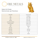 24ct Pure Gold - Somali Cat Charm
