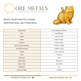 24ct Pure Gold - Exotic Shorthair Cat Charm