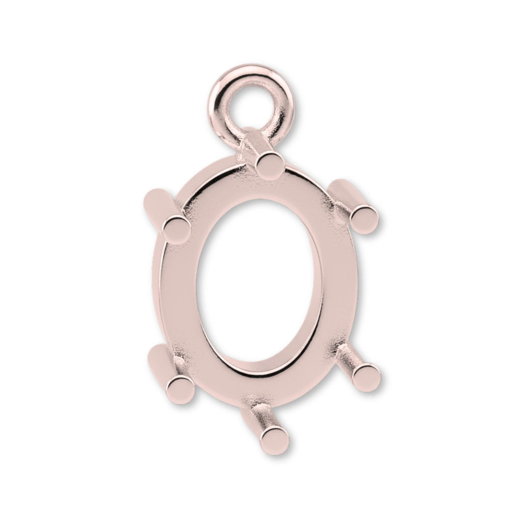 18ct Rose Gold - Oval Prong Setting