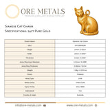 24ct Pure Gold - Siamese Cat Charm