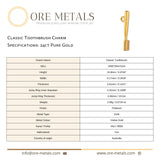 24ct Pure Gold - Classic Toothbrush Charm