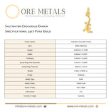 24ct Pure Gold - Saltwater Crocodile Charm