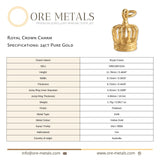 24ct Pure Gold - Royal Crown Charm