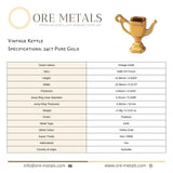 24ct Pure GoldVintage Kettle Charm