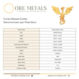 24ct Pure Gold - Flying Dragon Charm