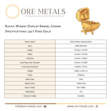 24ct Pure Gold - Rustic Winery Display Barrel Charm