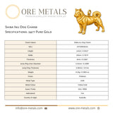 24ct Pure Gold - Shiba Inu Dog Charm