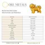 24ct Pure Gold - Bichon Frise Dog Charm