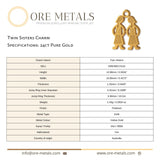24ct Pure Gold - Twin Sisters Charm