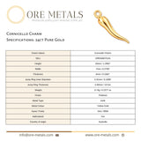 24ct Pure Gold - Cornicello Charm