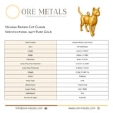 24ct Pure Gold - Havana Brown Cat Charm