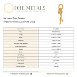 24ct Pure Gold - Netball Girl Charm