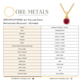 9ct Yellow Gold | Pink Tourmaline - October Birthstone Necklace