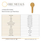 24ct Pure Gold - 21 House Key Charm